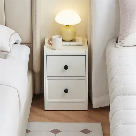 政府补贴全友家居现代简约奶油风床头柜卧室床边窄柜卧室收纳柜子商品大图