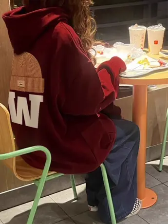 男女同款情侣卫衣女hiphop连帽秋冬大码加绒外套ins山东即墨上衣商品大图