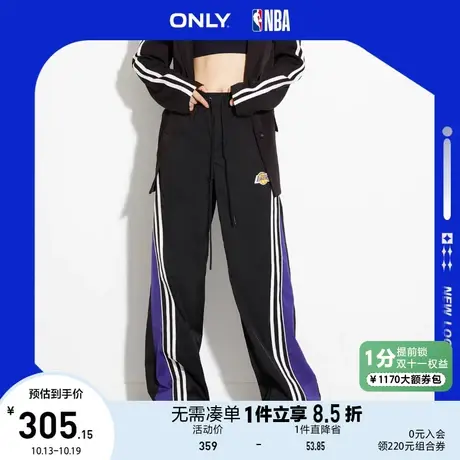 ONLY奥莱2023夏季新款NBA联名款高腰可调节直筒休闲裤女商品大图