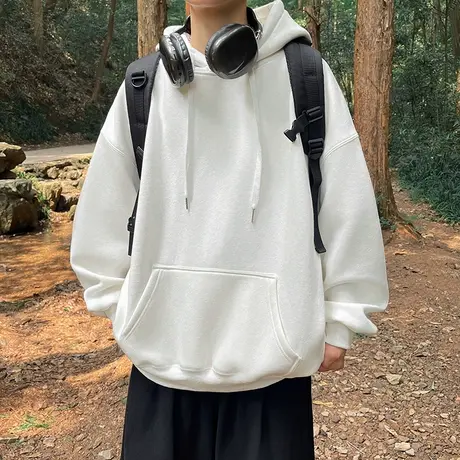 美式连帽卫衣男款春秋复古重磅oversize潮牌宽松情侣衣服加绒外套商品大图