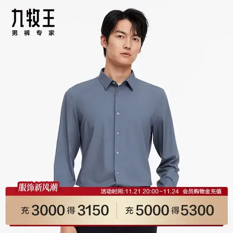 [商场同款]九牧王男装23秋冬新品JC1C70617保暖绒正装长袖衬衫SN图片