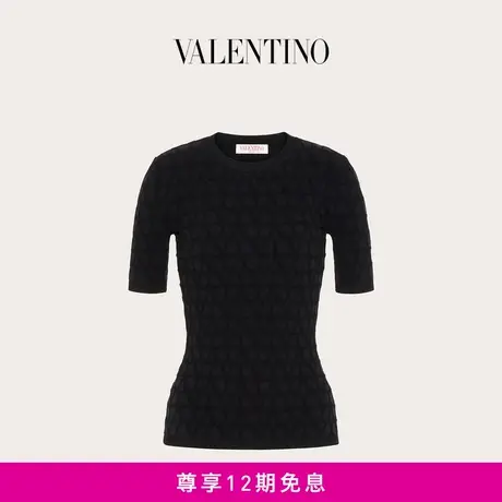 【24期免息】华伦天奴VALENTINO女士V标志弹力黏胶纤维针织衫商品大图