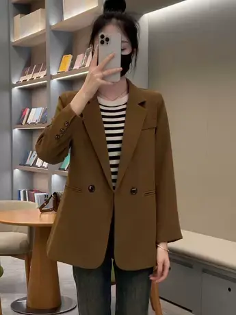 高级感西装外套女上衣2023秋冬新款加棉洋气减龄小西服时尚气质潮图片