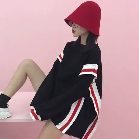 美式复古卫衣女春秋薄款宽松韩版设计感小众上衣hiphop外套潮ins图片