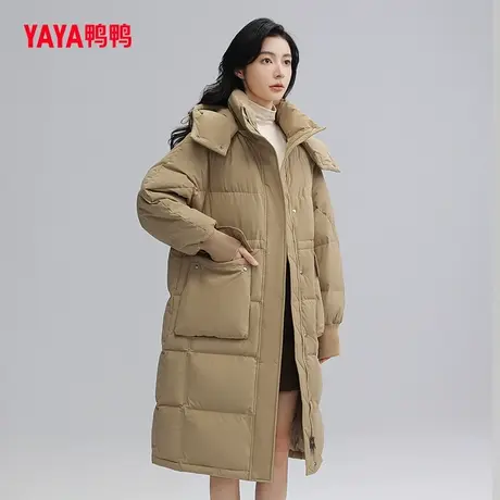 【king哥直播间】鸭鸭羽绒服女中长款2023连帽收腰显瘦保暖外套图片