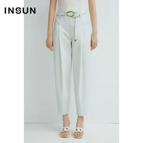 INSUN恩裳夏季垂感直筒裤干练西裤图片