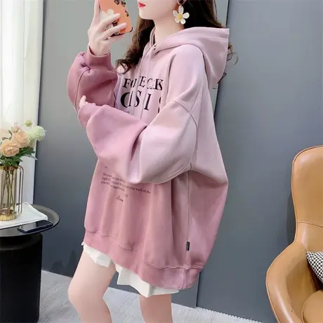 设计感扎染渐变圆领卫衣女春季2024年新款宽松慵懒风显瘦外套上衣商品大图