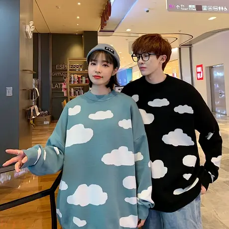 秋冬季加厚情侣毛衣男女针织衫韩版外套潮流打底衫学生线衣上衣服商品大图