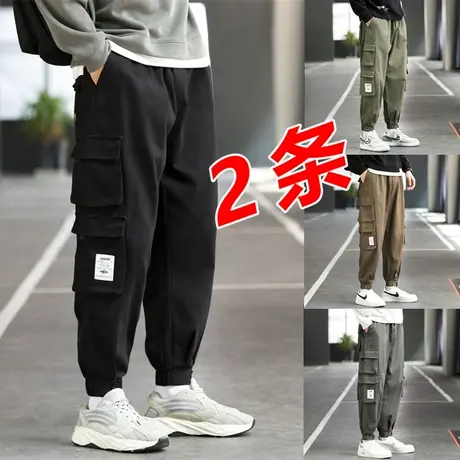 工装裤男纯棉潮牌宽松休闲裤加肥加大劳保裤耐磨多口袋干活长裤男商品大图