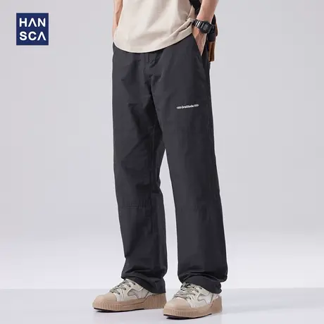 hansca美式宽松直筒休闲裤男春季新款街头潮流vibe百搭运动长裤子商品大图