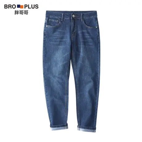 胖哥哥大码直筒牛仔裤男宽松加肥加大裤子男潮牌秋季新款胖子男装图片