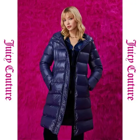 Juicy Couture橘滋新款上衣女外套意蕴蓝调织标修身羽绒服商品大图