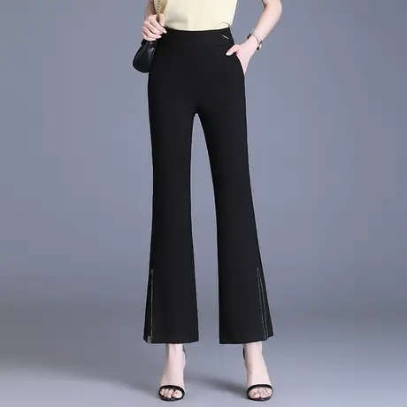 小个子通勤微喇裤女夏季2023新款高腰显瘦通勤职业休闲裤喇叭长裤图片