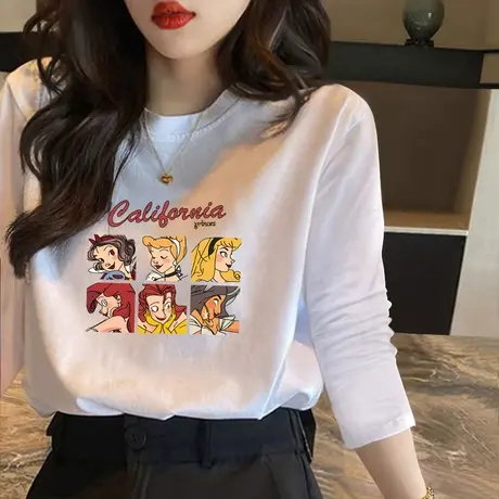 网红正肩t恤女纯棉上衣小众设计感圆领宽松显瘦打底衫学院风内搭图片