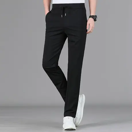 男士中年爸爸休闲裤长裤运动裤宽松直筒夏季薄款中腰男裤春秋裤子商品大图