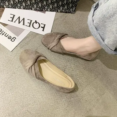 豆豆鞋女2023春季新款韩版百搭平底懒人一脚蹬温柔仙女晚晚风单鞋商品大图