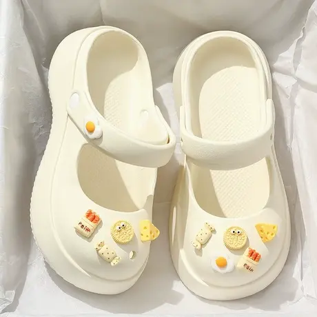 玛丽珍洞洞鞋女款外穿2023新款夏季户外护士防滑厚底包头半拖鞋女商品大图