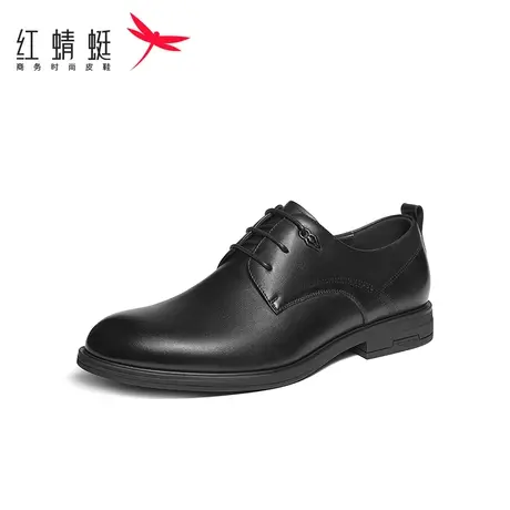 红蜻蜓商务正装皮鞋2023秋季新款男鞋通勤系带男士皮鞋结婚新郎鞋图片