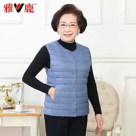 雅鹿官方反季羽绒马甲女妈妈装2023新款内穿短款坎肩薄款秋冬背心商品大图