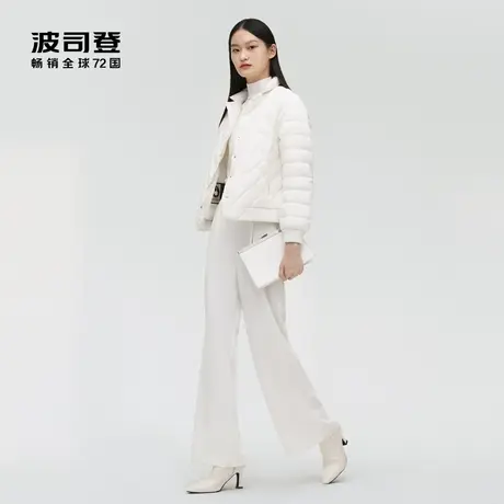 波司登女士优雅西装领轻薄时尚休闲短款鹅绒羽绒服奥莱图片