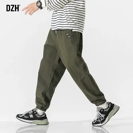 男士日系宽松束脚裤子纯棉工装裤潮牌男秋季2023新款男裤休闲长裤商品大图