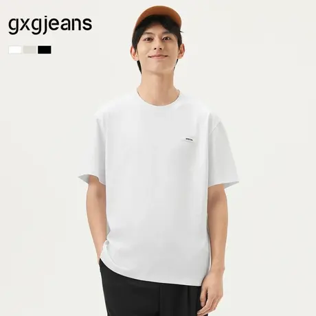 gxg.jeans男装  多色简约小标基础宽松圆领短袖T恤男 25年夏新品图片