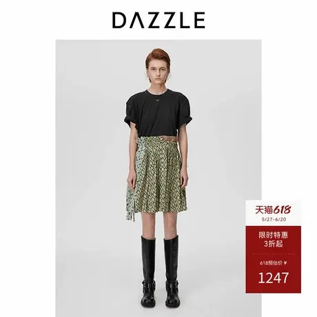 DAZZLE地素奥莱 连衣裙春夏女装T恤碎花裙子中裙图片