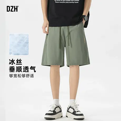 男士绿色冰丝短裤男夏外穿运动中裤2025新款休闲五分裤速干宽松潮图片