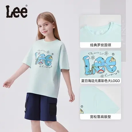 lee凉感童装2025年新款夏季男女短袖T恤薄款女孩上衣衣服儿童体恤图片