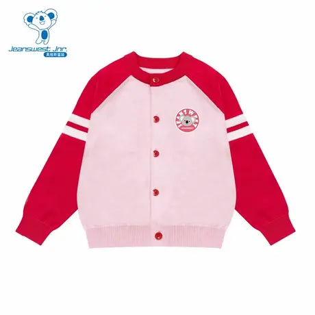 PV真维斯女童装 2025秋季新款可爱卡通考拉印花日常童装针织上衣商品大图