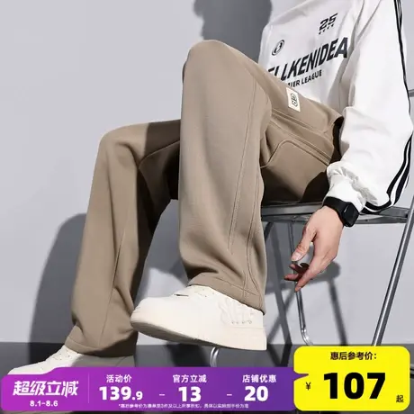 唐狮25秋冬新款男休闲长裤宽松阔腿裤子拼接直筒简约运动裤子潮TJ商品大图