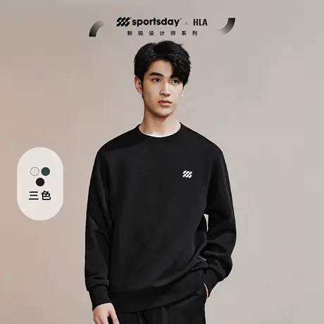 HLA海澜之家sportsday户外生活卫衣秋季新款圆领运动印花长袖男图片