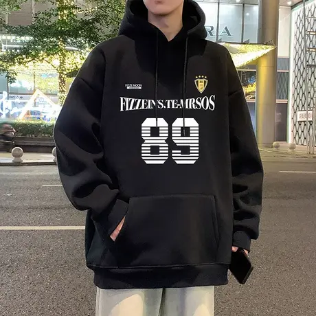 卫衣男春秋季2025新款宽松上衣重磅纯棉外套oversize大码宽松帽衫图片