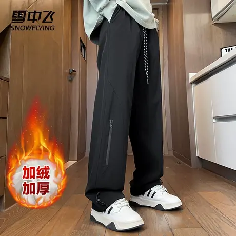 雪中飞休闲裤男款2024冬季新款防风防泼水加绒厚款机能登山工装裤图片