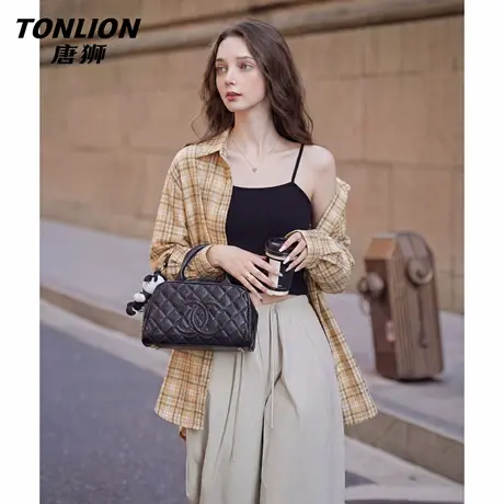 唐狮官方格子衬衫女高级感轻奢减龄洋气2026新款春翻领衬衣上衣VC商品大图