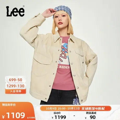 Lee商场同款23秋冬新品舒适版浅卡其粗灯芯绒女外套LWT006661201图片