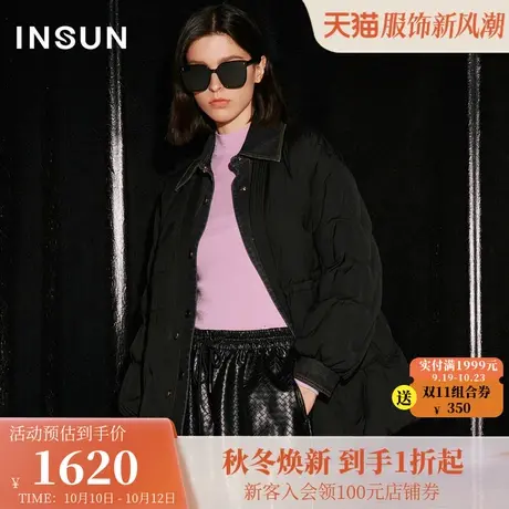 [安心绒]恩裳COVER2023年冬装时髦牛仔拼接式内胆恒温锁热羽绒服图片