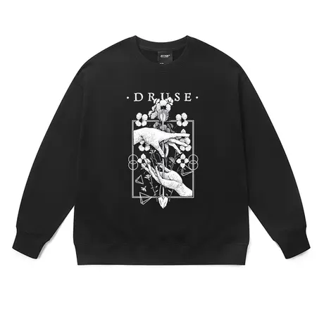 美潮小众高级感卫衣男设计感洋气欧美风大码显瘦圆领上衣情侣装冬图片