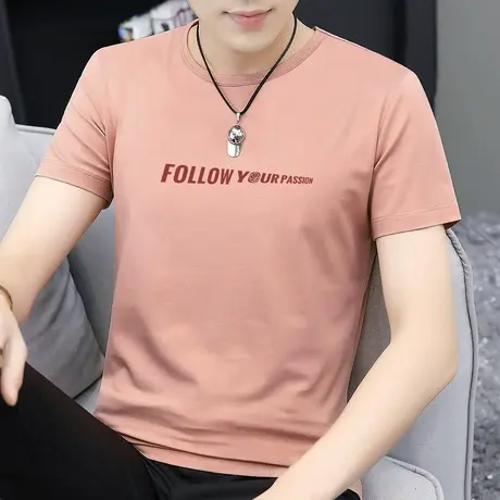 莫代尔男士短袖t恤潮牌夏季冰丝速干凉感半袖圆领上衣服潮流体恤商品大图