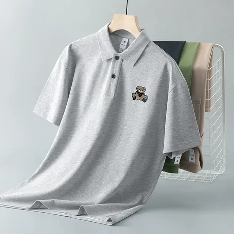 男士短袖polo衫有领翻领t恤商务夏季冰丝凉感半袖小熊保罗上衣服商品大图
