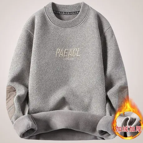 雪尼尔毛衣男士2023冬季新款加绒加厚一体绒打底衫学生保暖羊毛衫商品大图