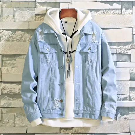 牛仔外套男春秋季韩版潮流修身牛仔衣服男士休闲ins痞帅百搭夹克商品大图