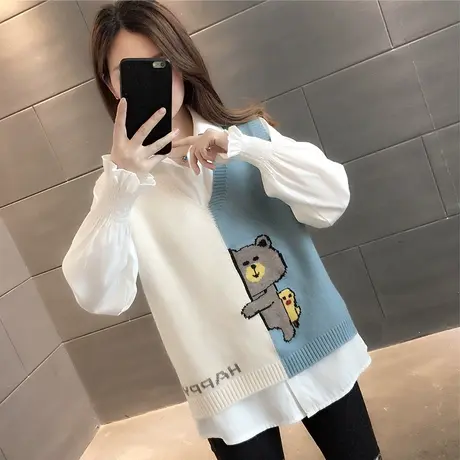 针织背心马甲女秋装2023新款上衣毛衣坎肩外穿小香风马夹外搭春秋商品大图