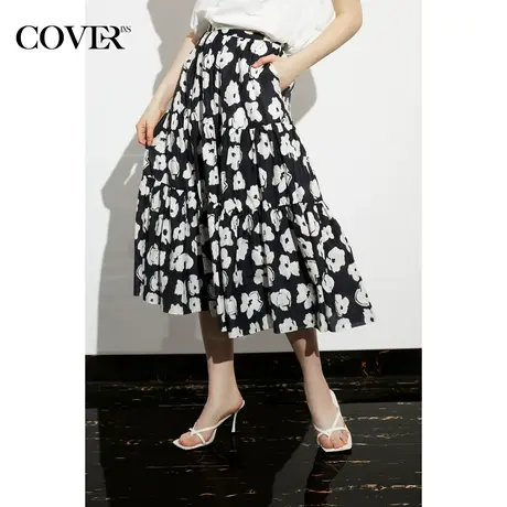 COVER夏季棉质印花雅蛋糕半身裙图片
