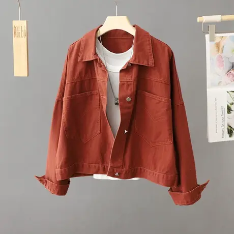短款牛仔外套女春秋2024新款今年流行爆款宽松小个子休闲夹克上衣图片