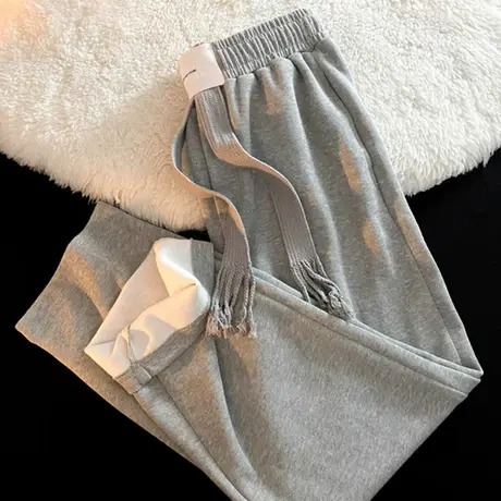 阔腿裤女2022春秋宽松卫裤小个子高腰显瘦直筒休闲运动长裤潮ins图片