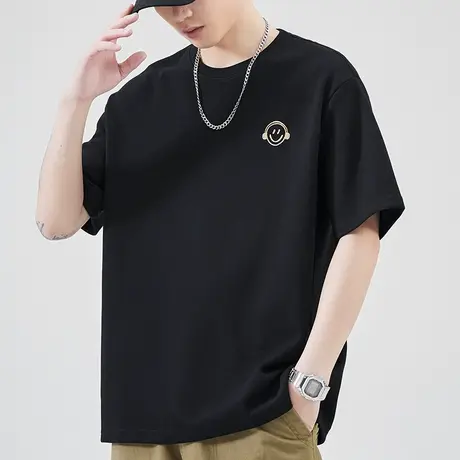 夏季潮牌情侣装夏装圆领短袖t恤衫男生2023年新款体恤上衣服男士图片