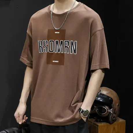 重磅短袖t恤男士潮牌宽松大码夏季2024新款衣服男款体恤男装美式商品大图