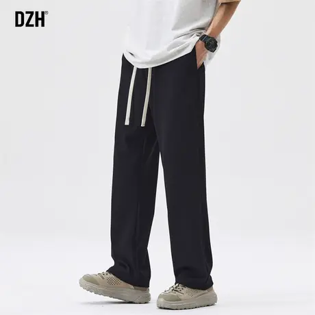 男士弹力休闲裤男秋季潮牌垂感坠感裤子2023新款宽松直筒裤运动裤商品大图