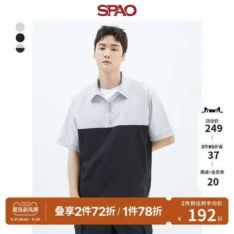 SPAO男士春季新款韩国同款短袖套头休闲夹克外套SPJJD25C22图片